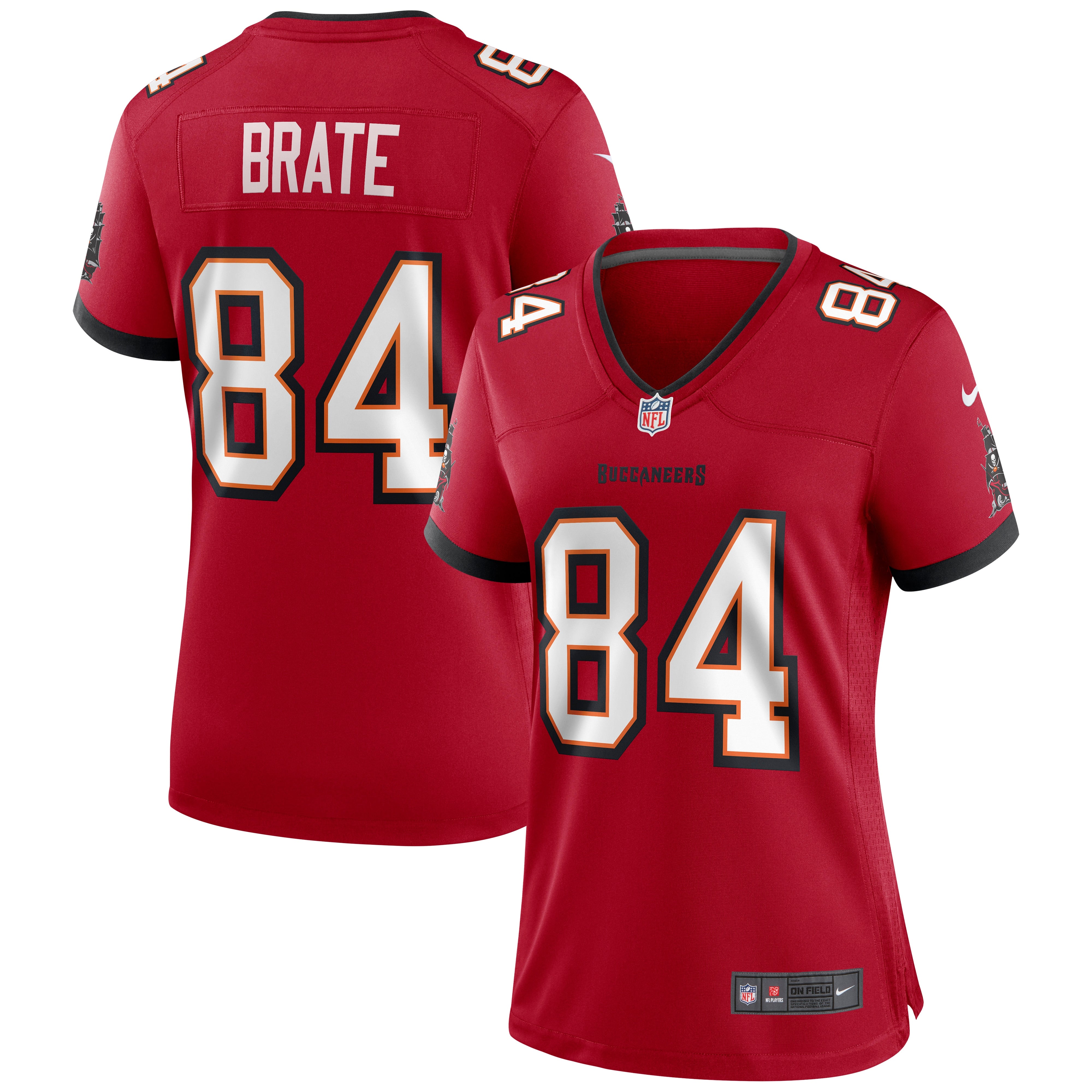 Nike Tampa Bay Buccaneers No84 Cameron Brate Red Team Color Women's Stitched NFL 100th Season Vapor Untouchable Limited Jersey